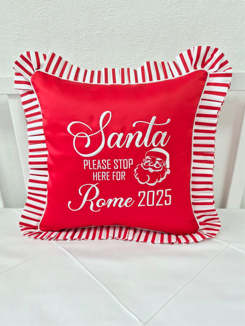 Candy Santa Stop Here Pillow