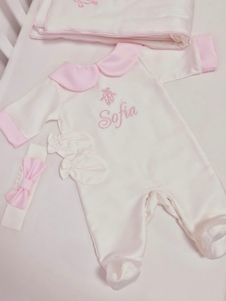 Ballerina Babygrow, Headband & Mits