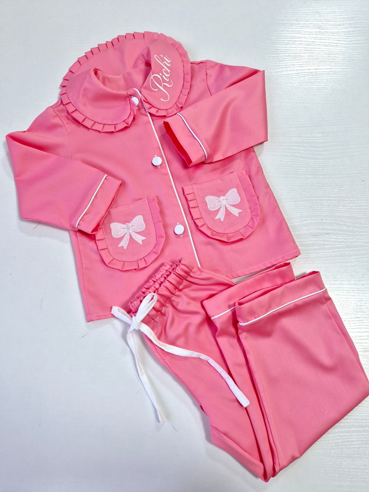 Personalise Me! Girls Bow Pyjamas