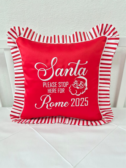 Candy Santa Stop Here Pillow