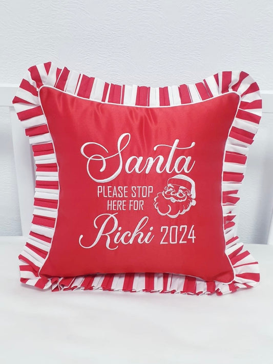 Candy Santa Stop Here Pillow